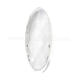 Ciondoli di vetro trasparente, sfaccettato, ovale, per lampadari pendenti in cristallo, chiaro, 119.5x44.5x18mm, Foro: 2 mm