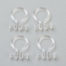 Ohrclips zum Aufstecken aus Kunststoff, für Nicht-Ohrlöcher, Transparent, Bohrung: 0.8 mm, 11x8x1.2 mm