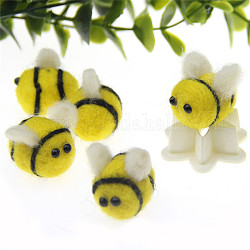Accessori ornamentali in feltro di lana fatti a mano con api, per elastici per capelli fai da te per bambini, giallo, 27mm