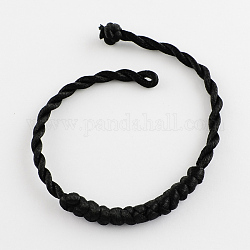 Handmade Nylon Bracelet Cord, Black, 230x7mm