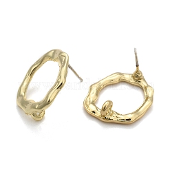 Alloy Stud Earring Findings, with Loop, Steel Pins, Light Gold, 19.5x17mm, Hole: 2mm, pin: 0.7mm