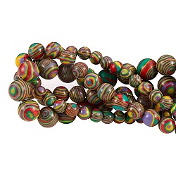 3 filo 3 fili di perline sintetiche di malachite stile, tinto, tondo, colorato, 1 filo/stile