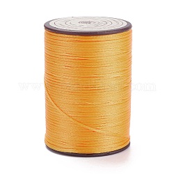Hilo de hilo de poliéster encerado plano, cordón de micro macramé, para coser cuero, naranja, 0.8~0.9x0.3mm, alrededor de 109.36 yarda (100 m) / rollo