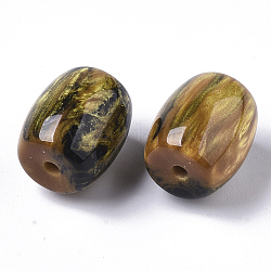 Harz perlen, Nachahmung Edelstein, Fass, golden, 16x14 mm, Bohrung: 2 mm