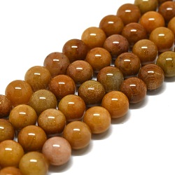 Natürliche Jade Perlen Stränge, Runde, 10 mm, Bohrung: 0.8 mm, ca. 40 Stk. / Strang, 15.75'' (40 cm)