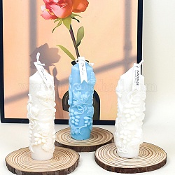 Moules en silicone pour bougies parfumées, pilier de raisin 3d, moules à bougies, moules à bougies d'aromathérapie, fumée blanche, 15.3x5.8 cm, Diamètre intérieur: 3.8 cm