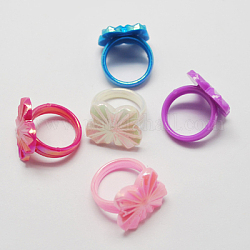 Acryl-Ringe für Kinder, AB Farbe, Mischfarbe, uns Größe 3 (14mm)