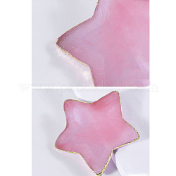 Esteras del sello de la cera de la resina, para sello de cera, estrella con patrón de mármol, rosa vieja, 92x103x7.5mm