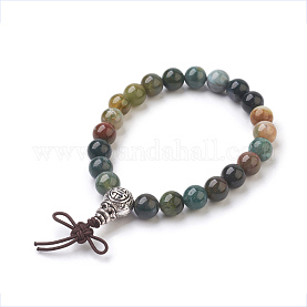 5pcs Sandalwood 108 Mala Beads Bracelet Om Buddha Bead Wood Prayer