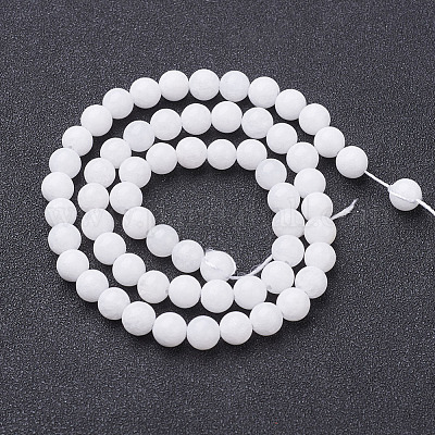 Natürliche weiße Jade perlen Stränge&nbsp;GSR6mmC067-1