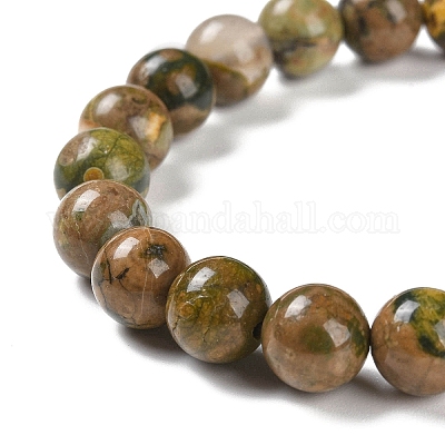 Natürliche Armbänder aus Rhyolith-Jaspis mit Stretchperlen&nbsp;G-A185-01S-1