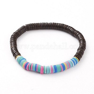 Wholesale Polymer Clay Heishi Beads Stretch Bracelets 