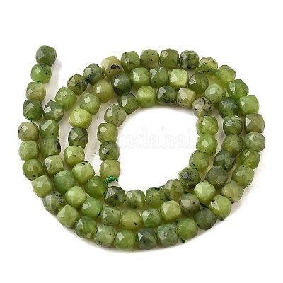 Natürliche kanadische Jade Perlen Stränge&nbsp;G-G259-C03-4x4mm-1
