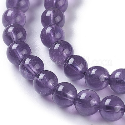 Natürlichen Amethyst Perlen Stränge&nbsp;G-P428-08-6mm-1