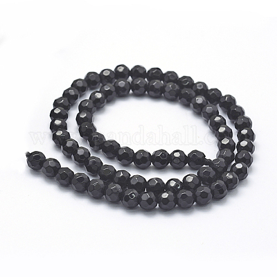 Natürlichen Obsidian Perlen Stränge&nbsp;G-P335-14-6mm-1