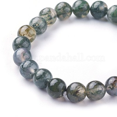Perles d'agate de mousse naturelle&nbsp;BJEW-F380-01-B15-1