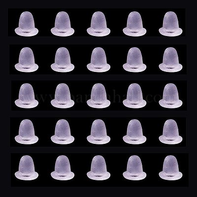 Lot De 200 Embouts Poussoirs Transparents Pour Boucles D'oreilles - Plastique, 4x3.5x3.5mm, Trou 0.5mm, Par PandaHall