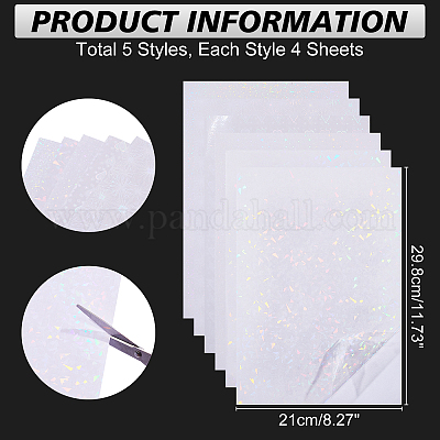 Wholesale ARRICRAFT 20Sheets 5 Style OPP Plastic Transparent Holographic Lamination  Sheets 