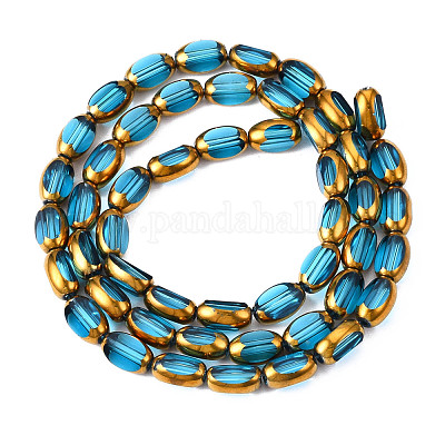 Chapelets de perles en verre électroplaqué&nbsp;EGLA-N008-015F-1
