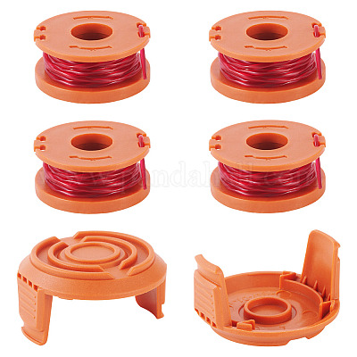 5 carrete de hilo de repuesto para recortadora WA0010 con tapa para recortadora Worx&nbsp;FIND-TAC0011-128E-1