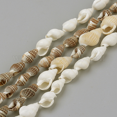 Natural Sea Shell Beads Strands, for DIY Craft Jewelry Making, Mixed Color,  8~18x5~10x5~10mm, about 109pcs/strand, 48 inch