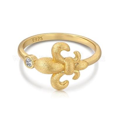 Orecchini A Fleur De Lis In Argento .925 Con Zirconi Cubici