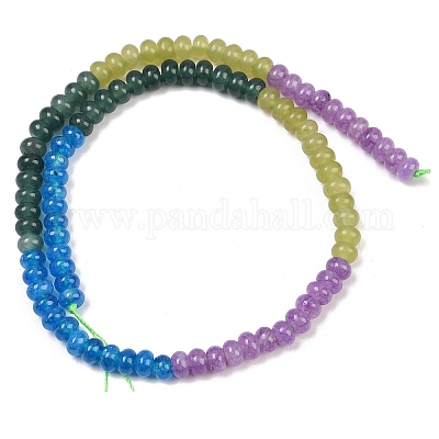 Gefärbt natürlichen weißen Jade Perlen Stränge&nbsp;G-Z135-C02-1