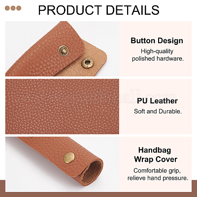 Shop CHGCRAFT 6Pcs 6 Colors Handbag Handle Leather Wrap Covers PU Leather Purse  Wallet Handle Protectors with Iron Snap Button Handle Grip Replacement for  Purse Making Travel Bag Luggage Suitcase 5x4Inch for