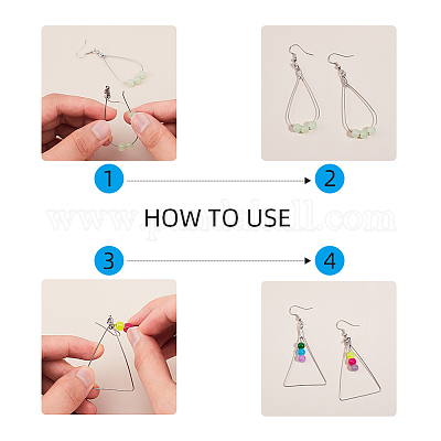 1 Box 60pcs Earring Hooks Stainless Steel Kidney Ear Wire Hook Earring  Findings for Jewelry Making Earrings Accessories DIY Golden