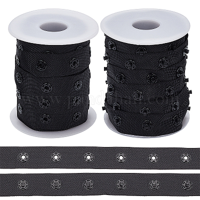 Wholesale OLYCRAFT 2 Rolls 10 Yards/Roll Black Snap Button Tape Polyester  Snap Button Trim Sewing Snap Fastener Tape Snap Ribbon Fasteners for DIY  Clothing Sewing Accessories 
