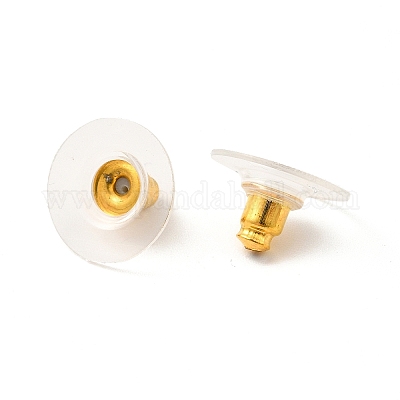 All in One 100pcs Safety Earring Backs Bullet Clutch Earring Backs with Pad Comfortable Ear Nut (Gold)