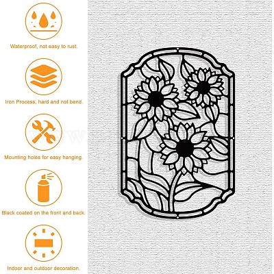 Décorations murales en fer&nbsp;HJEW-WH0067-090-1