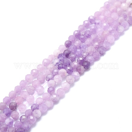 Chapelets de perles en jade lilas naturel G-P457-A02-01-1