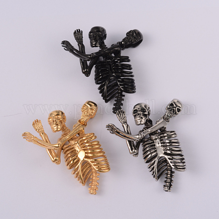 Menschliches skelett 304 edelstahl große anhänger STAS-F103-11-1