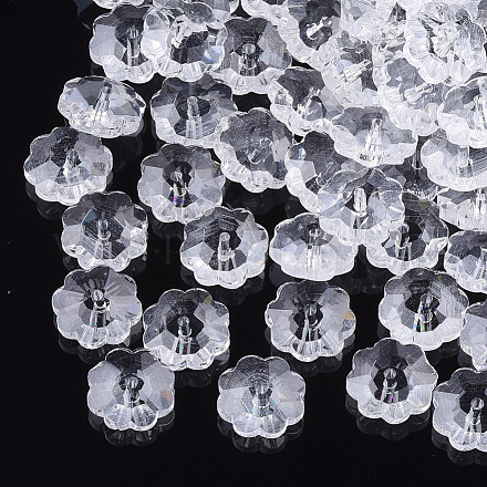 Flower Transparent Glass Beads GLAA-R160-12-1