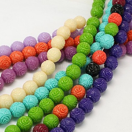 Synthetic Coral Beads Strands CORA-E002-14mm-M-1