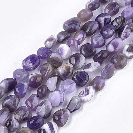 Chapelets de perles en améthyste naturelle G-T105-33-1