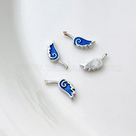 Alfileres de cabeza de ala de esmalte azul de latón BAPE-PW0002-09B-1