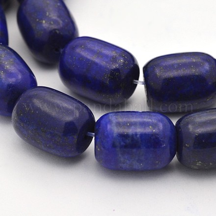 Dyed Barrel Natural Lapis Lazuli Beads Strands G-P096-13x18-03-1