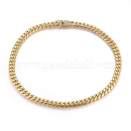 304 Stainless Steel Curb Chain Necklaces NJEW-H493-15G-B-1
