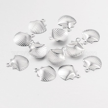 Shell 316 Surgical Stainless Steel Filigree Charms STAS-M258-14-1