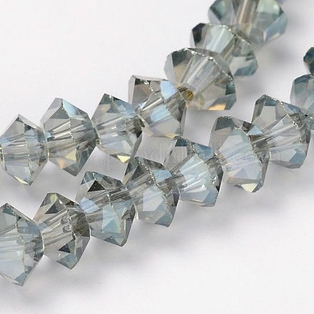 Full Rainbow Plated Faceted Bicone Glass Bead Strands EGLA-J099-FR01-1