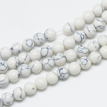 Synthetic Howlite Beads Strands X-G-T053-8mm-01-1-1