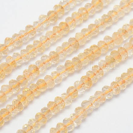 Fili di perle di citrino naturale a rondelle sfaccettate G-I156-09-5x3-1
