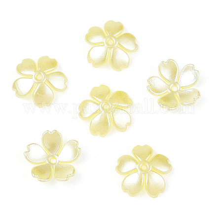 Capuchons de perles d'imitation en plastique abs MACR-N013-002E-01-1