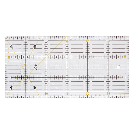 Righello per quilting quadrato acrilico gorgecraft modelli trasparenti taglio patchwork in tessuto righello artigianale da stiro trasparente con linee di griglia doppie colorate per cucire TOOL-WH0051-68-1