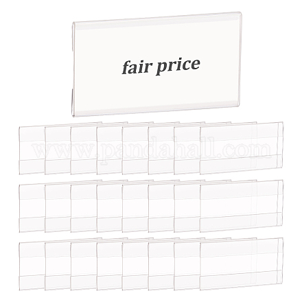 BENECREAT 24 Pack Acrylic Shelf Label Holders 3.15x1.8 Inch Mini Acrylic Shelf Tags Label Holders Price Tag Holder for Supermarket Bookshelves School Library ODIS-WH0017-084A-1