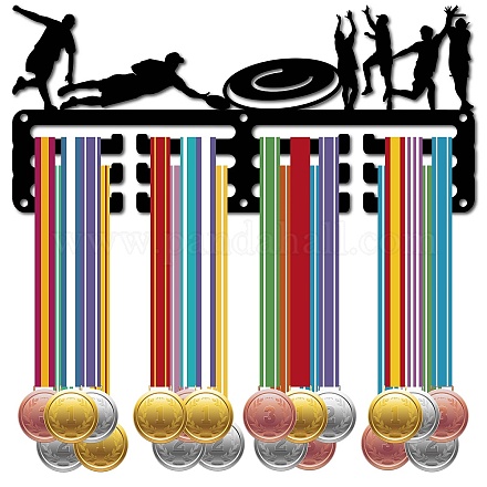 究極のスポーツをテーマにした鉄メダル ハンガー ホルダー ディスプレイ ウォール ラック  3行  ネジ付き  スポーツ  130x290mm  穴：5mm ODIS-WH0055-120-1