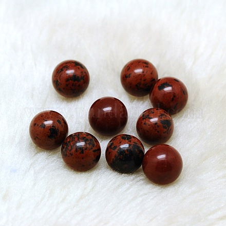 Perles naturelles en boule ronde en obsidienne en acajou G-A127-12mm-35-1