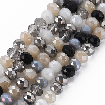 Electroplate Glass Beads Strands EGLA-S194-18C-1